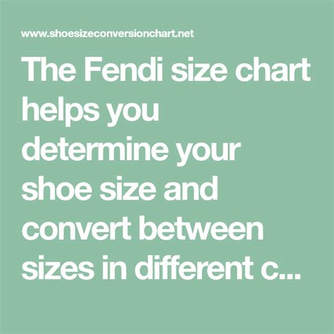 fendi heels size chart|Fendi size chart.